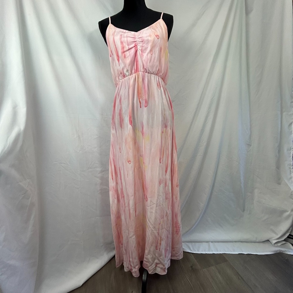 Wildfox Odette Goddess Dress Womens S Pink Painted Blush‎ Print Adjustable Strap
